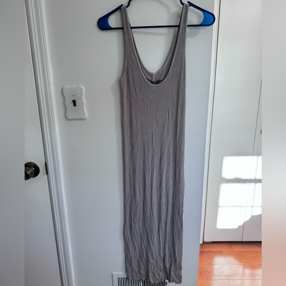 Gray raw hem Enza Costa cotton bodycon